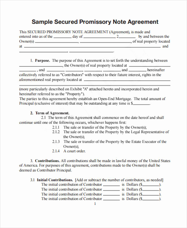 Secured Promissory Note Template Pdf Inspirational 28 Of Typical Promissory Note Template