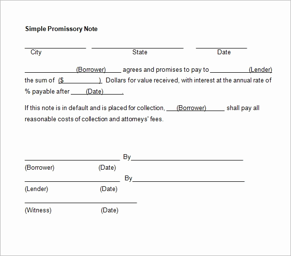 Secured Promissory Note Template Pdf Luxury 34 Promissory Note Templates In Google Docs