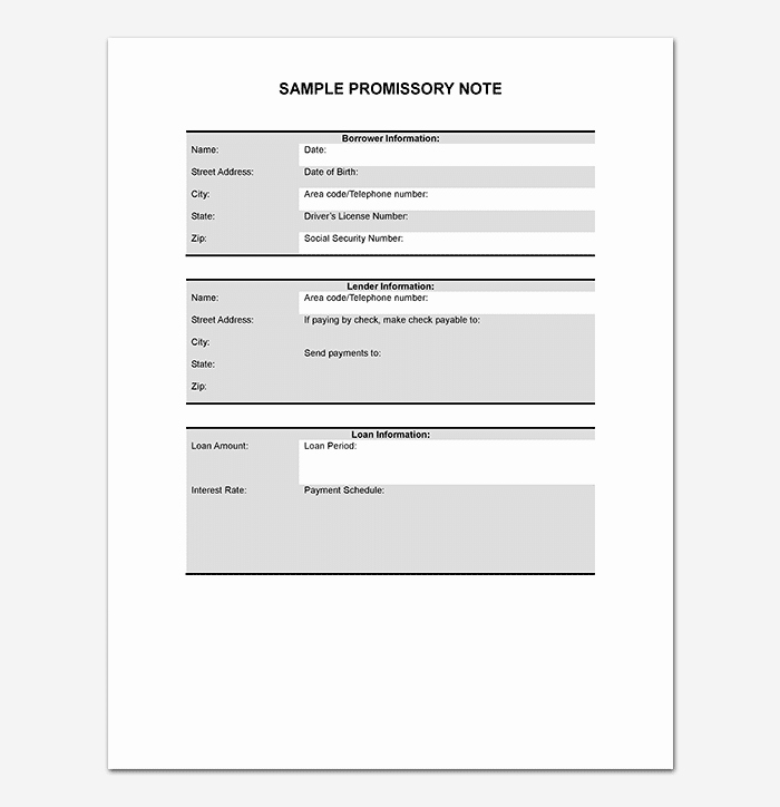 Secured Promissory Note Template Word New Promissory Note Template 20 Free for Word Pdf