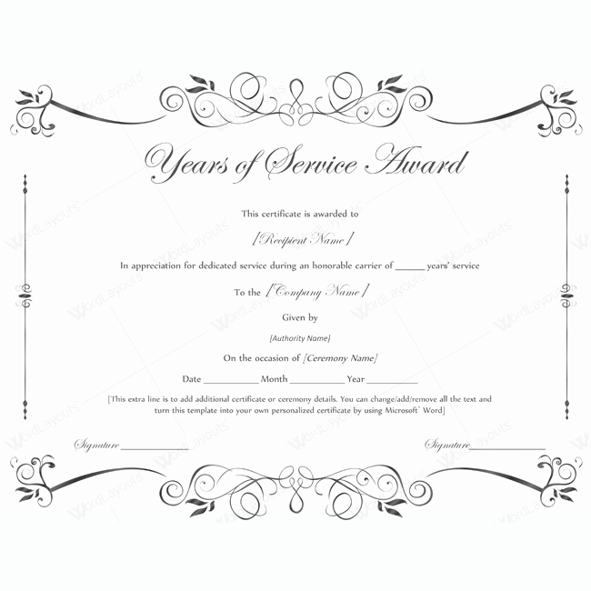 Service Award Certificate Template Beautiful Years Of Service Award 02