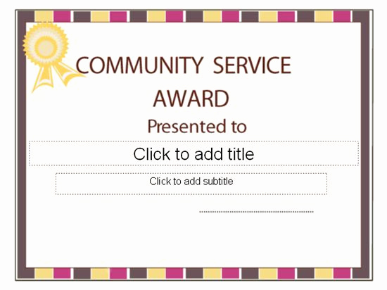 Service Award Certificate Template Best Of Munity Service Certificate Template