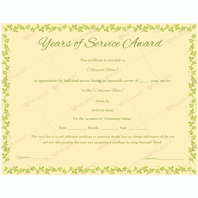 Service Award Certificate Template Elegant 13 Best Years Of Service Award Images On Pinterest