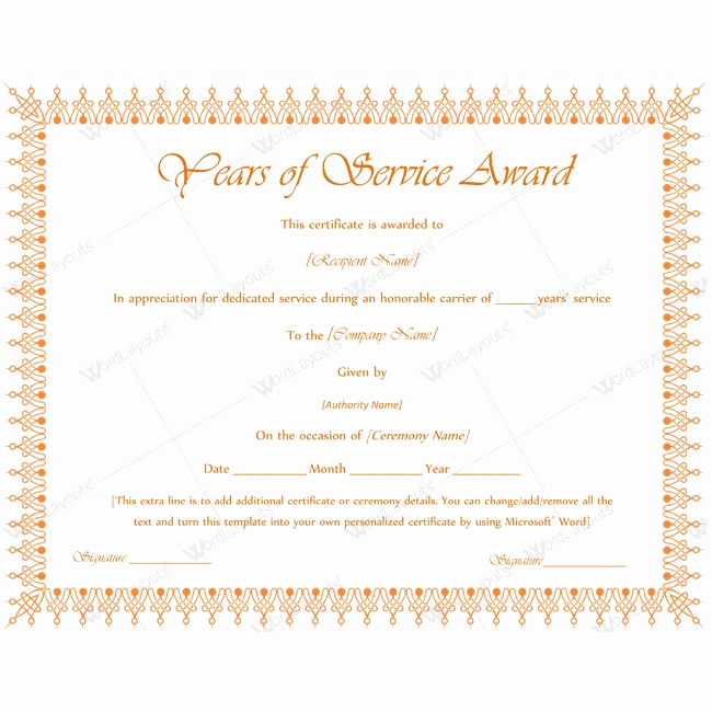 Service Award Certificate Template Fresh 13 Best Years Of Service Award Images On Pinterest