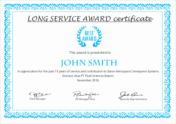 Service Award Certificate Template Fresh Printable Certificate Template 46 Adobe Illustrator