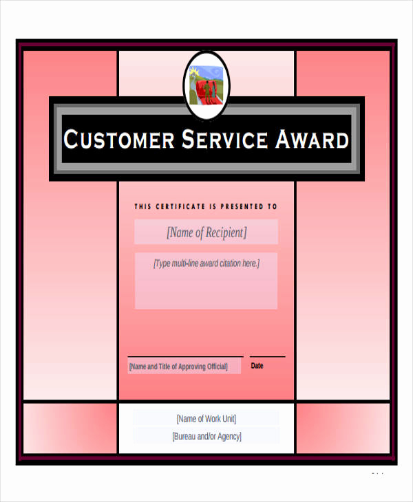 Service Award Certificate Template Luxury Free 43 Printable Award Certificates In Ms Word