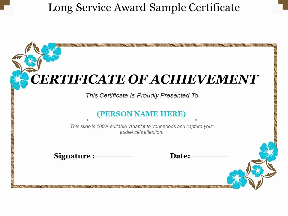 Service Award Certificate Template Unique Long Service Award Sample Certificate