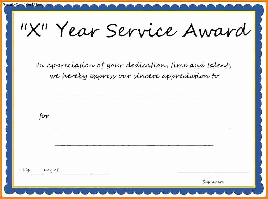 Service Award Certificate Template Unique Multi Year Service Award Certificate Template