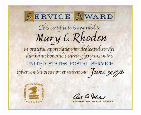 Service Awards Certificates Template Elegant Long Service Certificate Template – Printable Birthday