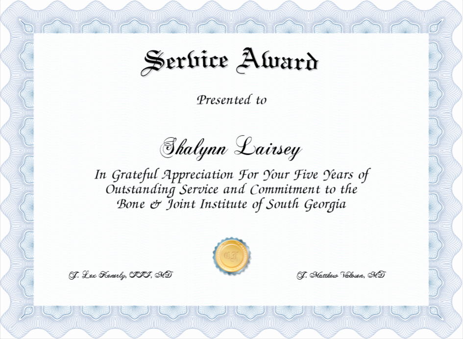 Service Awards Certificates Template Elegant Service Award Certificate