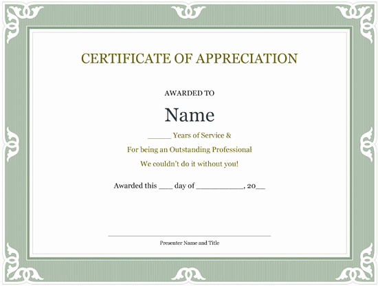 Service Awards Certificates Template Luxury 5 Printable Years Of Service Certificate Templates – Word