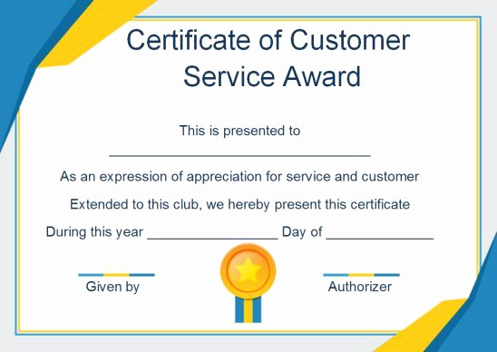 Service Awards Certificates Template Luxury Customer Service Award Certificate 10 Templates that Give