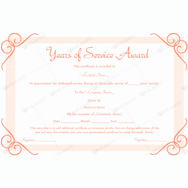 Service Awards Certificates Template Luxury Years Service Award Templates Award Awardcertificate