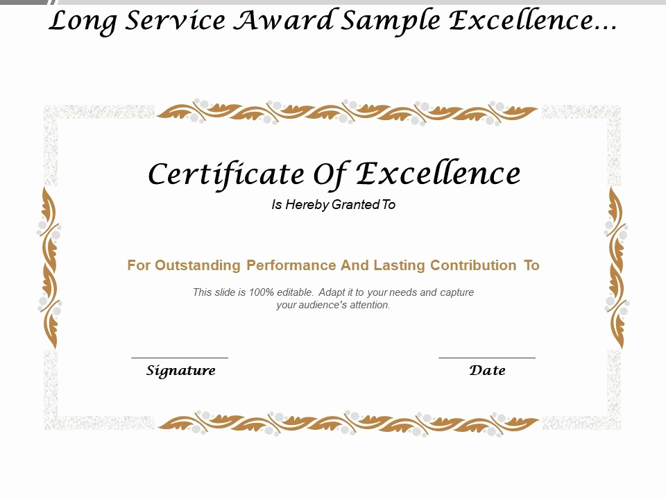 Service Awards Certificates Template New Long Service Award Sample Excellence Certificate