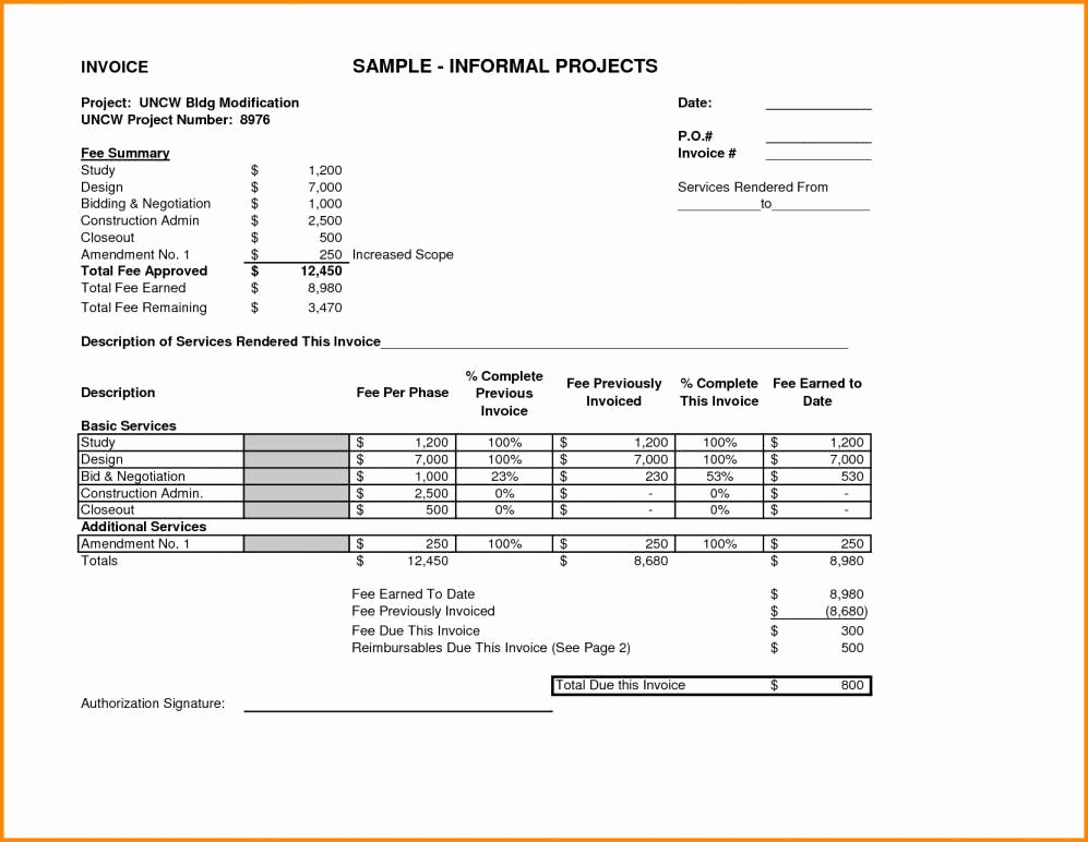 Services Rendered Invoice Template Inspirational Invoice Template – Bushveld Lab