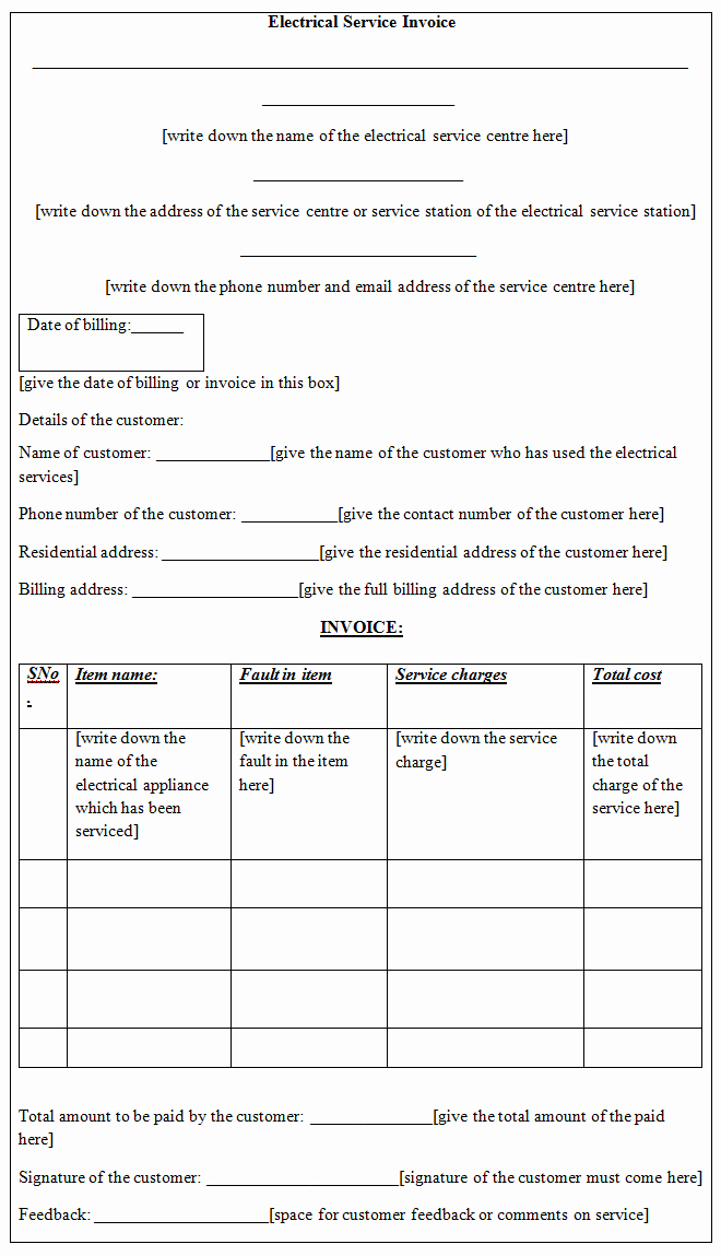 Services Rendered Invoice Template Luxury Invoice Template