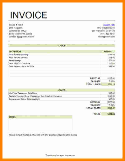 Services Rendered Invoice Template Unique 5 Bill for Services Rendered Template