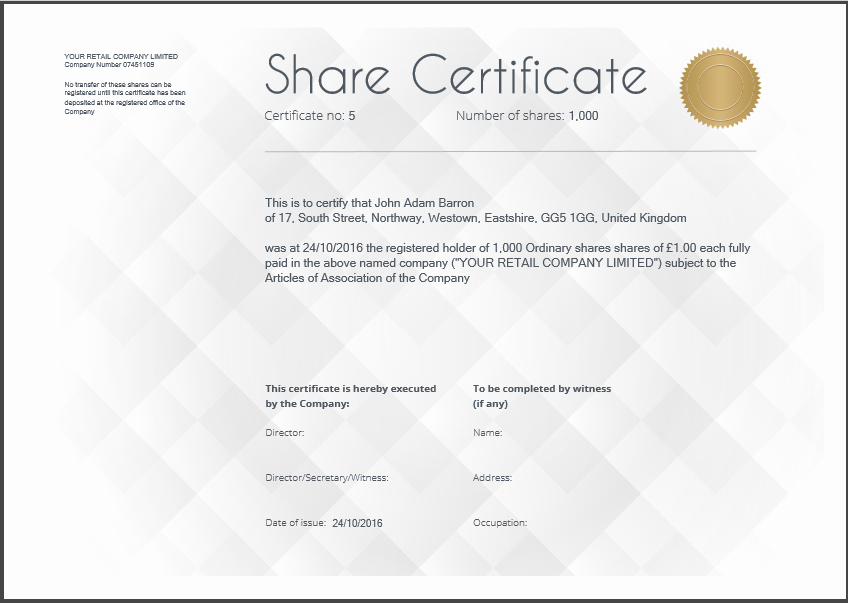 Share Certificate Template Free Download New Certificate Template Uk