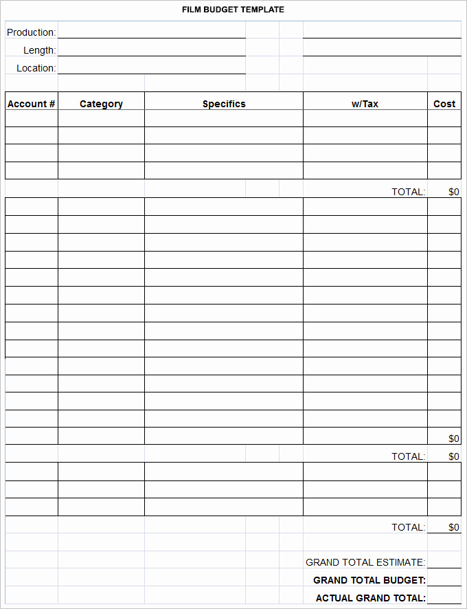 Short Film Budget Template Elegant 9 Bud Templates Word Excel Pdf