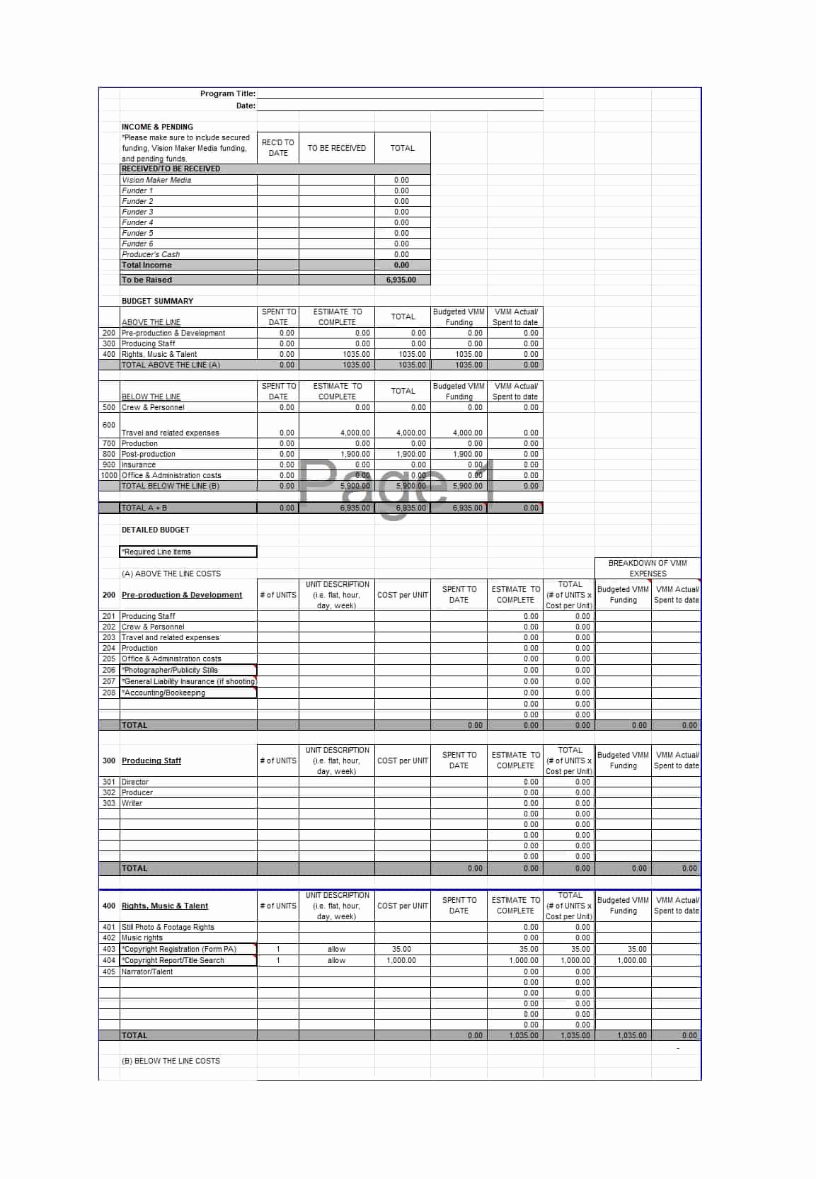 Short Film Budget Template Inspirational 33 Free Bud Templates Excel Word Template Lab