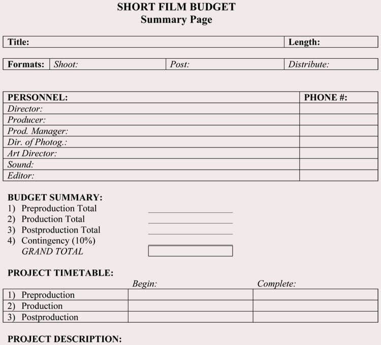 Short Film Budget Template Lovely 12 Free Bud Templates Excel Open Fice Google