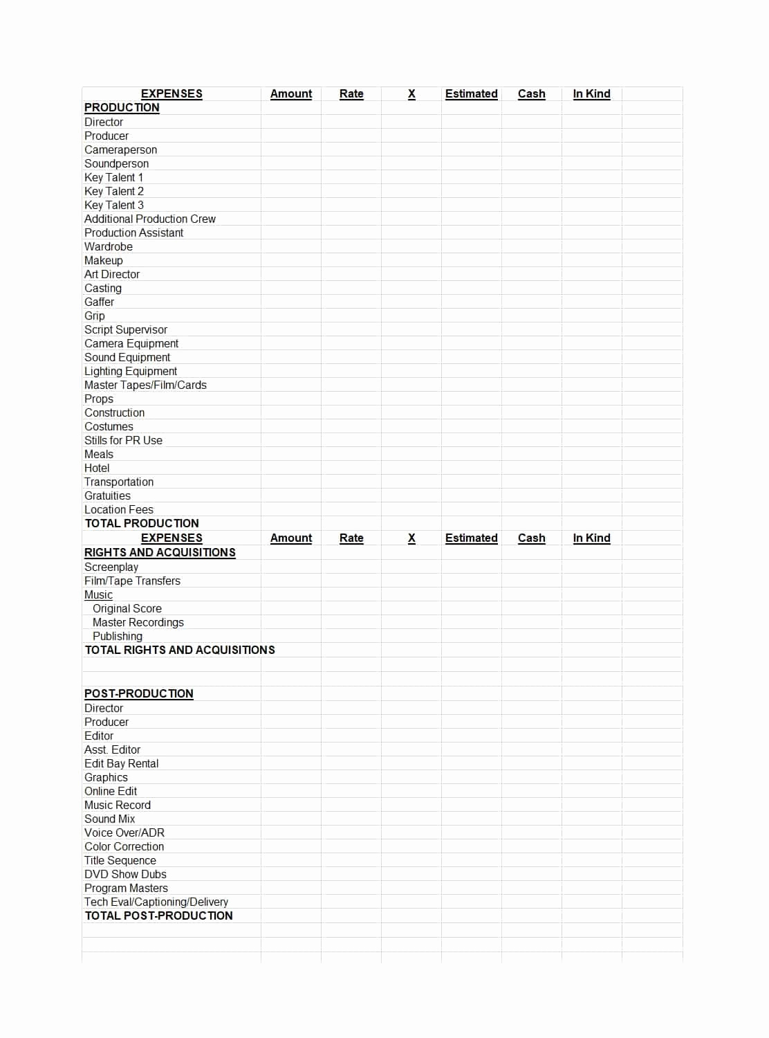 Short Film Budget Template Lovely 33 Free Bud Templates Excel Word Templatelab