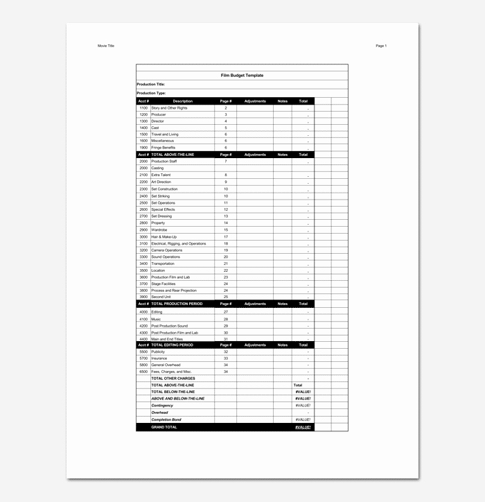 Short Film Budget Template Lovely Bud Template 10 for Excel Sheet &amp; Pdf format