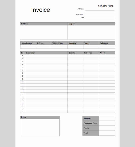 free invoice template google docs