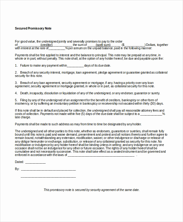 Simple Promissory Note Template Awesome 27 Simple Promissory Note Templates Google Docs Ms