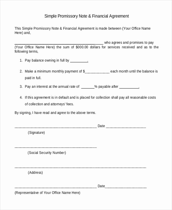 Simple Promissory Note Template Fresh 27 Note Templates In Pdf