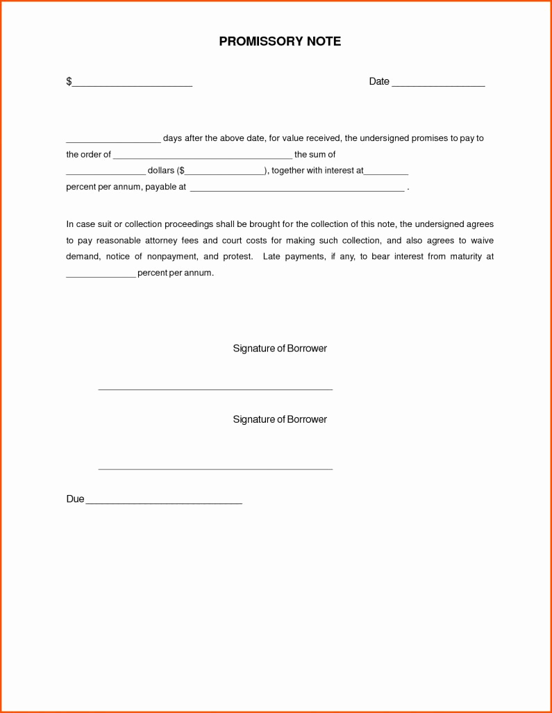 Simple Promissory Note Template Lovely Simple Promissory Note