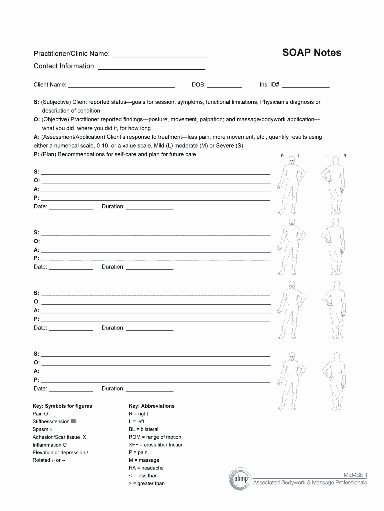 Soap Note Template Massage Elegant Fillable soap Notes Fill Line Printable Fillable