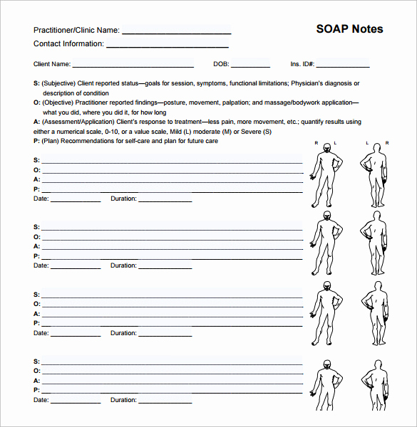 Soap Note Template Massage Fresh soap Note Example 12 Free Samples Examples format