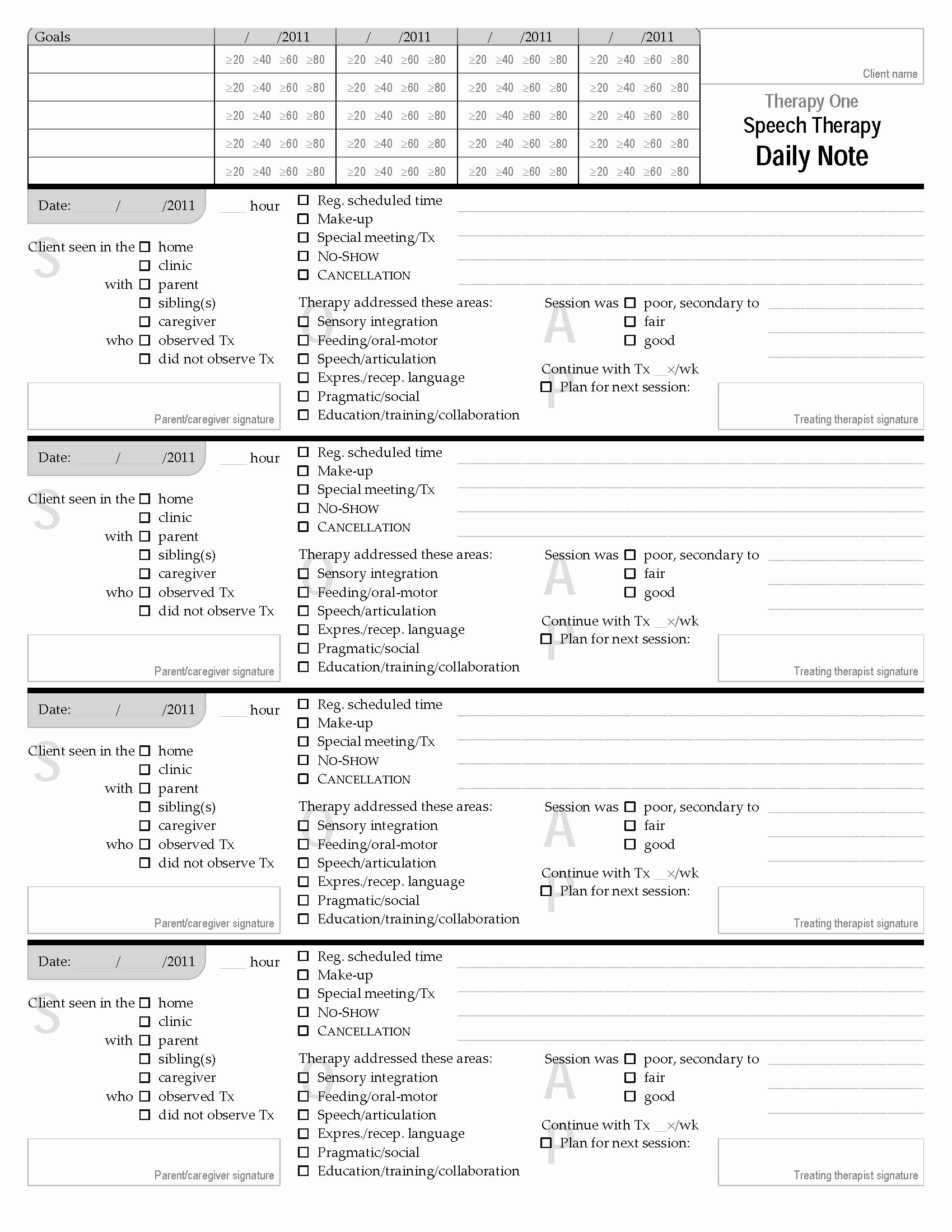 Soap Notes Speech therapy Template Beautiful therapy form Redesign before and after