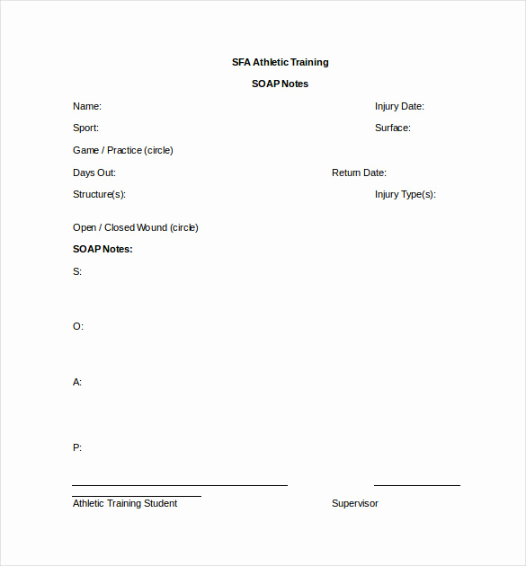 Soap Notes Template Counseling Fresh Blank 6 Pediatric Massage soap Note Template Example