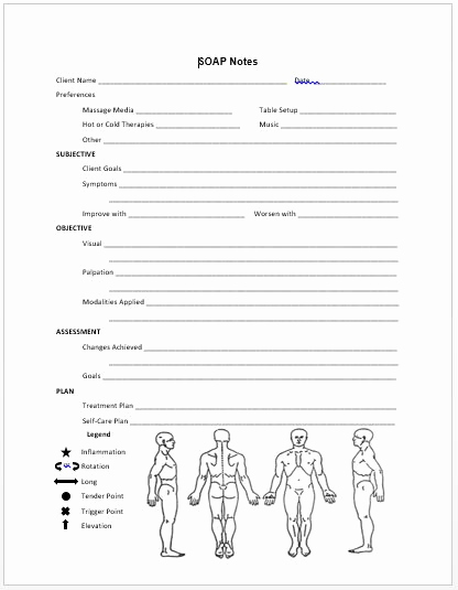 Soap Notes Template Massage Best Of Free Massage forms Of All Kinds