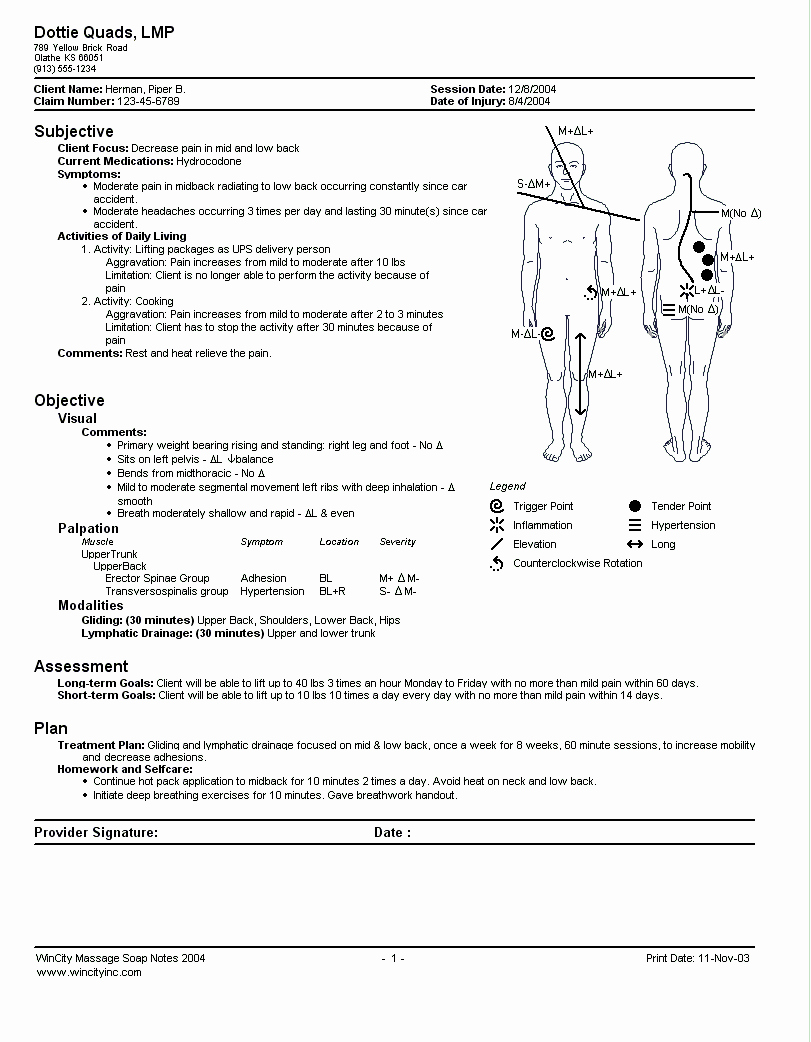 Soap Notes Template Massage Elegant Massage soap Note Template Google Search