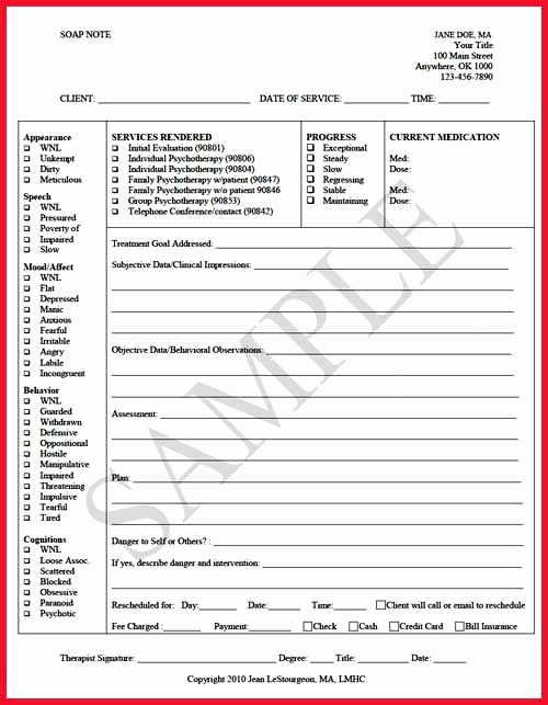 Soap Progress Note Template Elegant soap Notes Template Mental Health Google Search