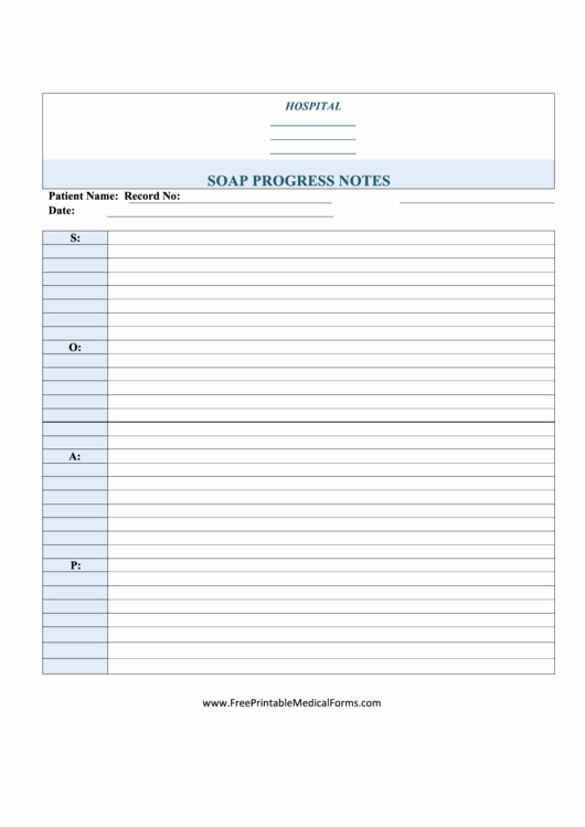 Soap Progress Note Template Inspirational soap Progress Notes Printable Pdf