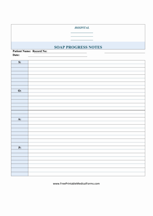 Soap Progress Note Template Inspirational soap Progress Notes Printable Pdf