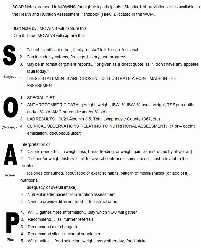 Soap Progress Note Template Lovely Medical soap Note Template