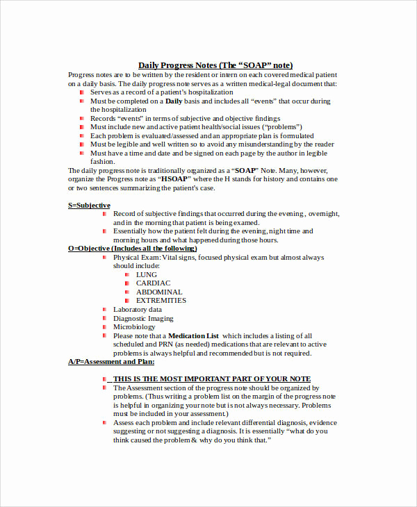 Soap Progress Note Template Luxury 38 Notes Samples Google Docs Ms Word Apple Pages