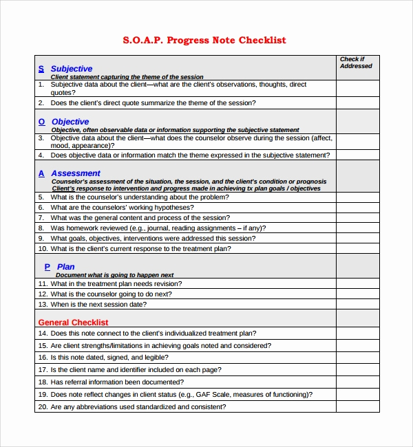 Soap Progress Notes Template Awesome Free 9 Sample Progress Note Templates In Pdf