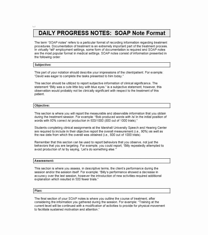 Soap Progress Notes Template Elegant What is A soap Note
