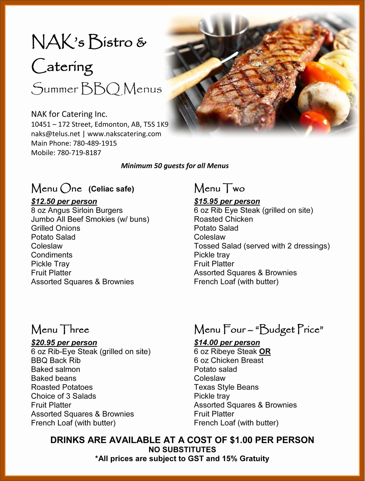 Soul Food Menu Template Beautiful Barbecue Rehearsal Dinner Summer Bbq Catering Menu Great