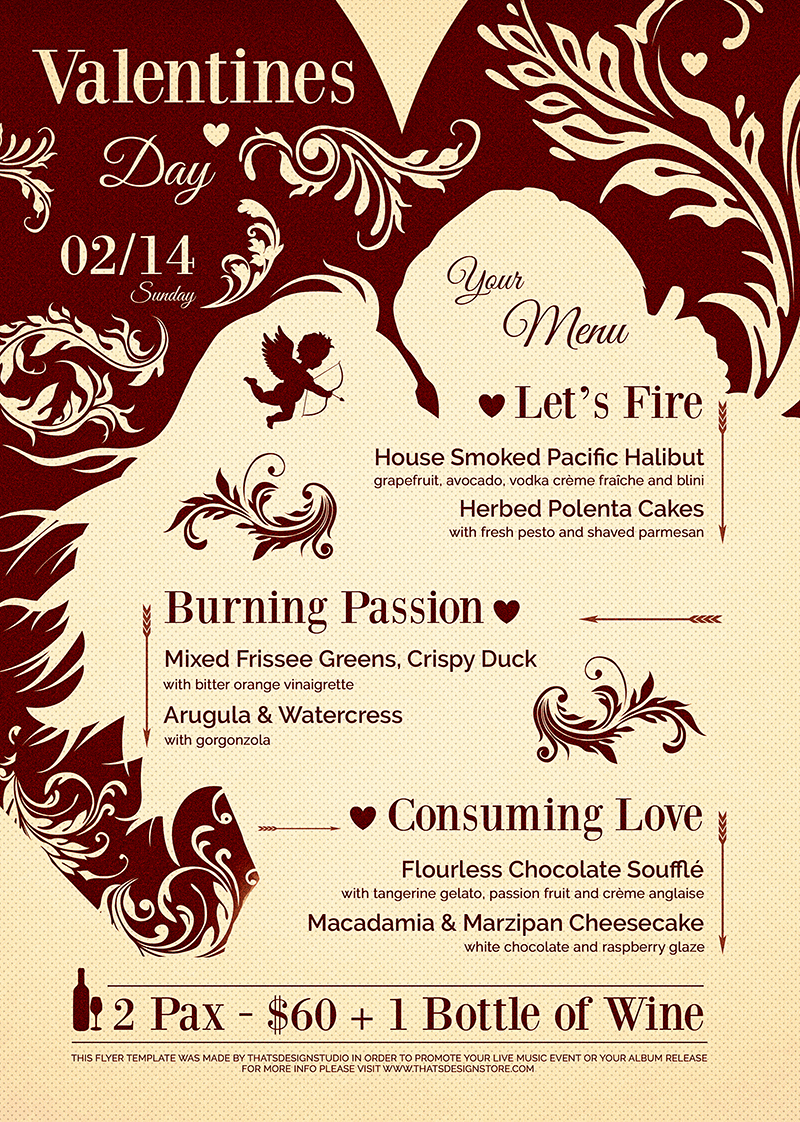 Soul Food Menu Template Beautiful Valentine S Day Menu Template V6