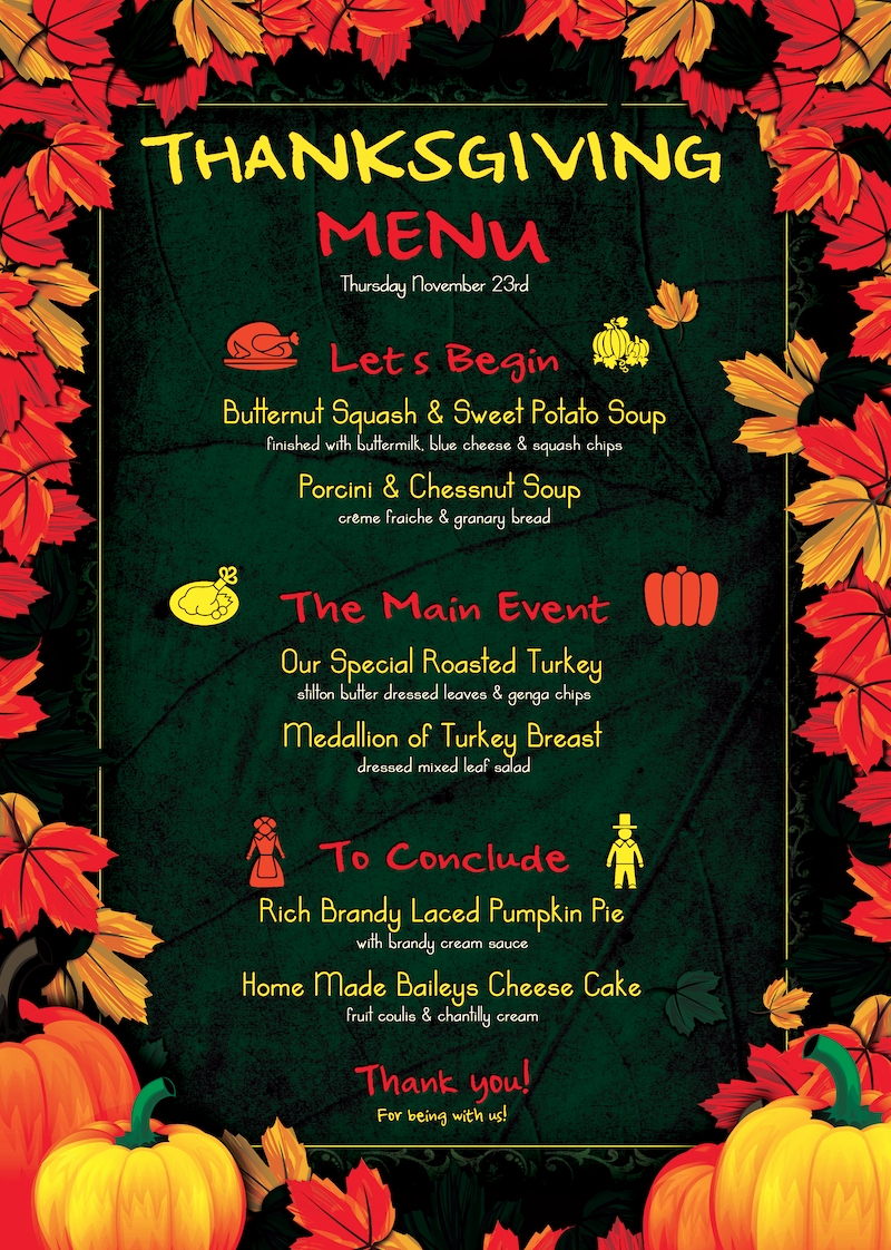 thanksgiving menu template