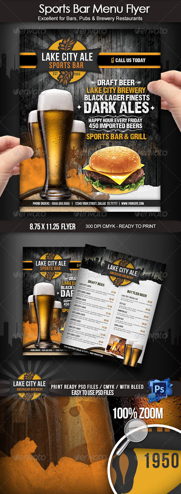 Soul Food Menu Template Fresh Sports Bar Menu Flyer by Boca2600