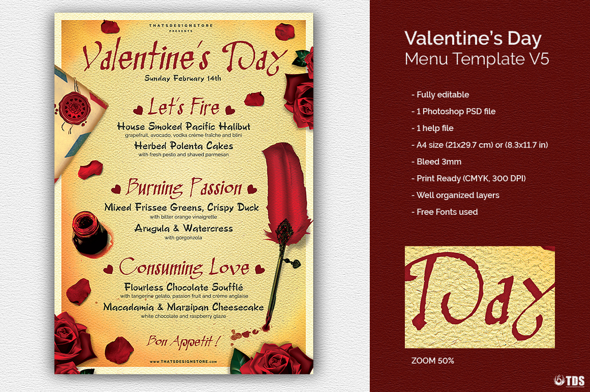 Soul Food Menu Template Unique Valentine S Day Menu Template V5