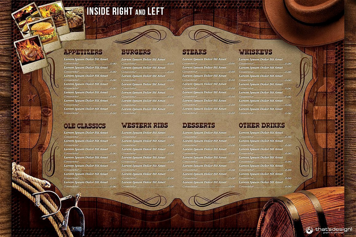 Soul Food Menu Template Unique Western Grill Restaurant Menu Card Template Psd for Photoshop