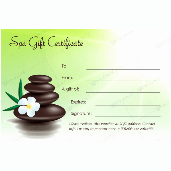 Spa Gift Certificate Template Free Beautiful Bring In Clients with Spa Gift Certificate Templates